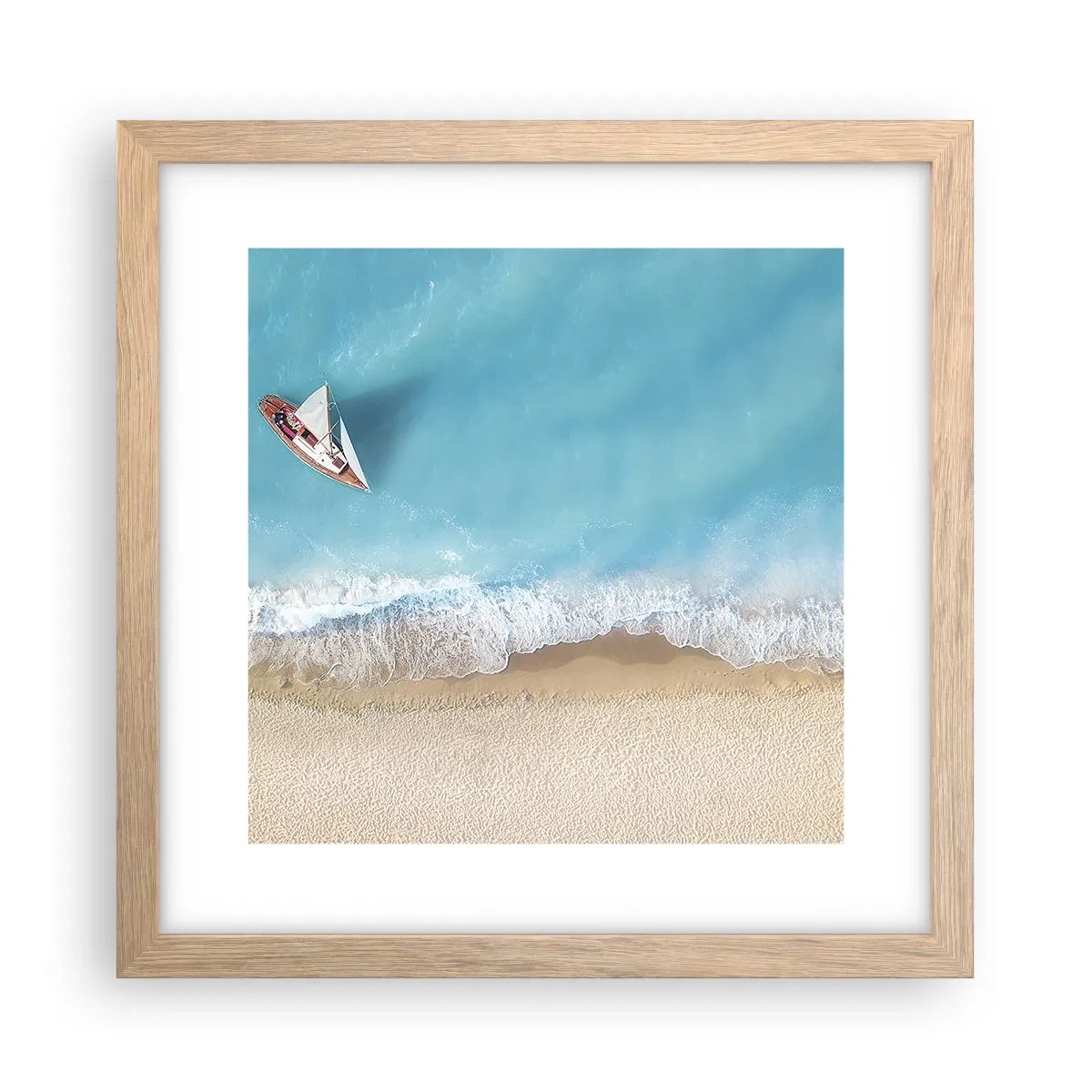 Affiche dans un chêne clair - Poster - A la frontière de l'azur et de l'or - 30x30 cm