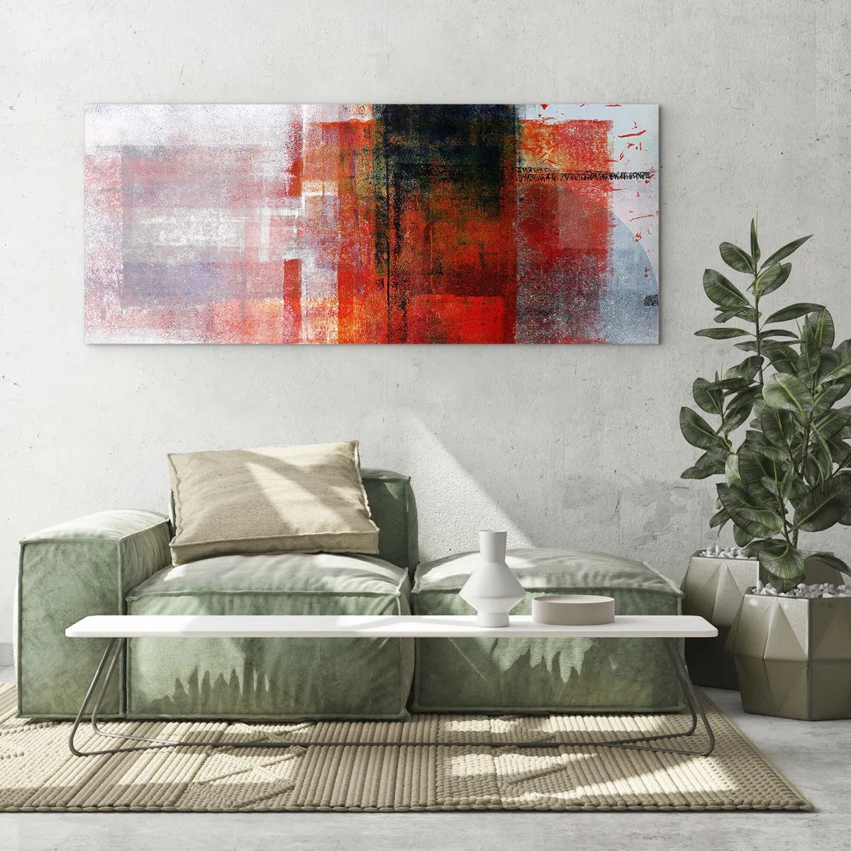 Impression sur verre - Image sur verre - Composition embrasée - 90x30 cm