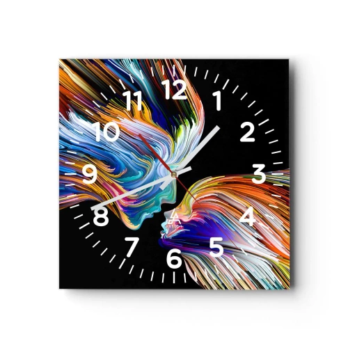 Horloge murale - Pendule murale - Une fusion d'énergie et de lumière - 40x40 cm