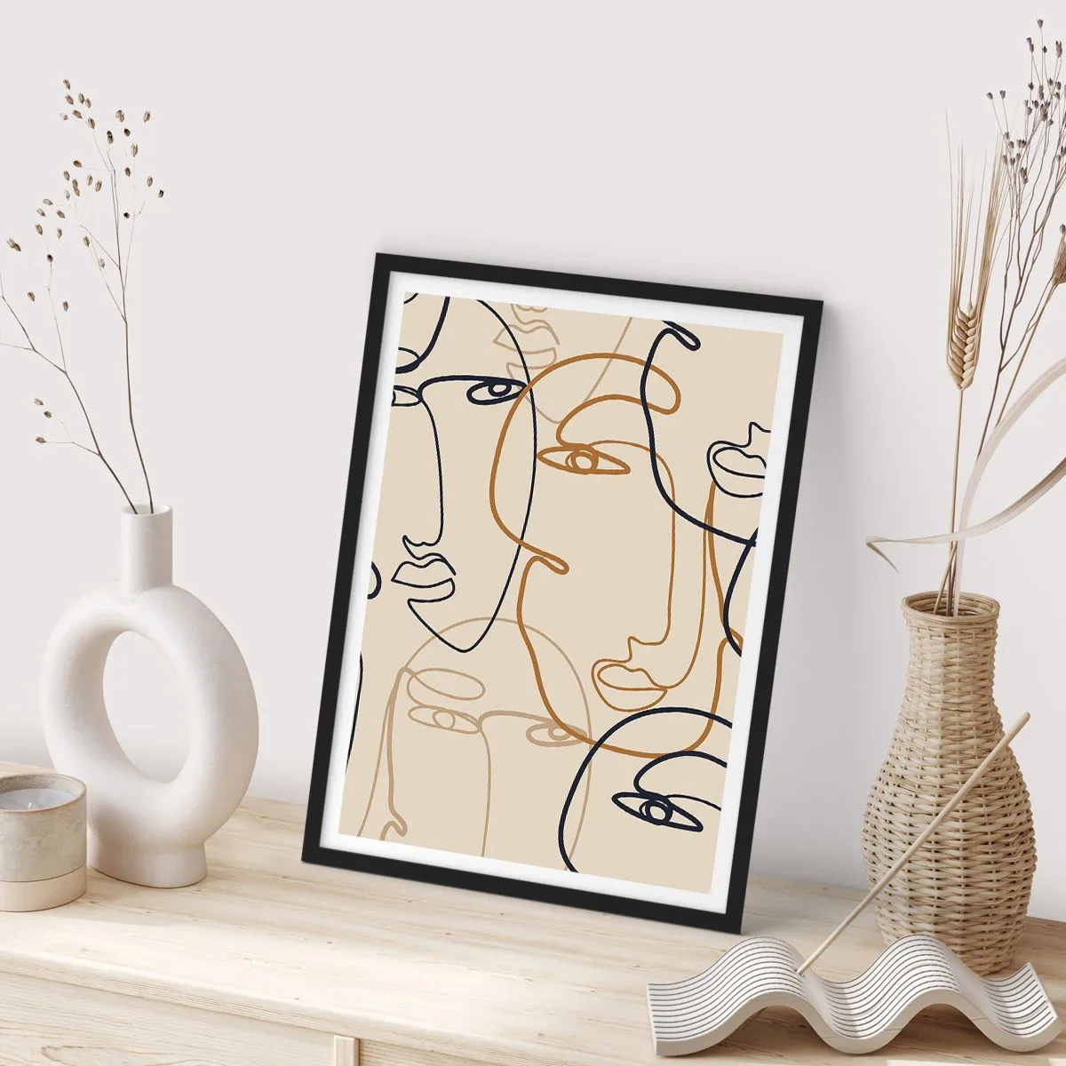 Affiche dans un cadre noir - Poster - Portrait multiplié - 30x40 cm