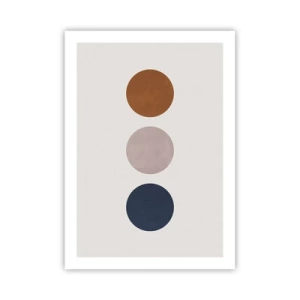 Affiche - Poster - Cercles minimalistes aux tons chauds sur fond clair - 50x70cm - Symbole d'excellence - Décoration murale moderne pour le salon et la chambre ARTTOR