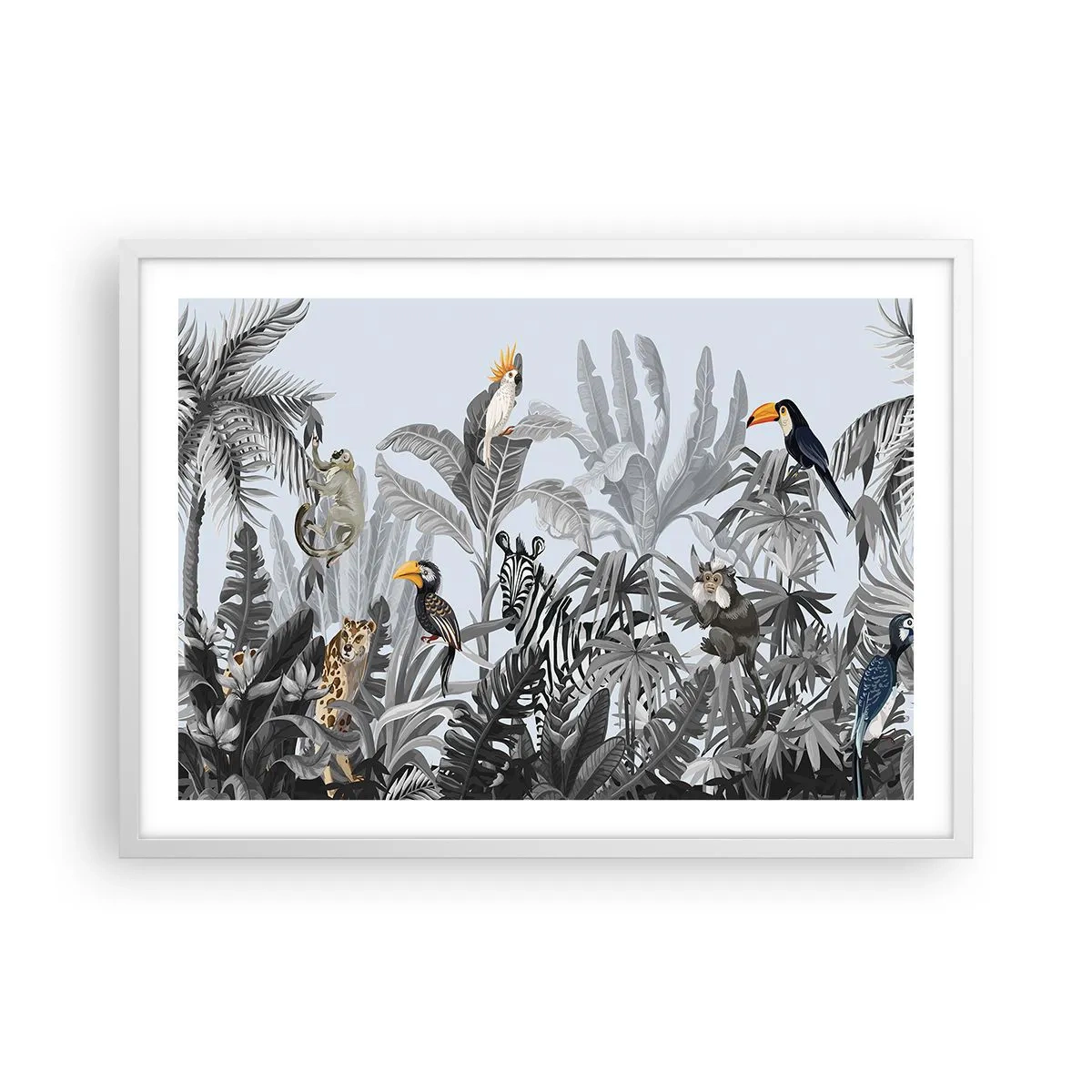 Affiche dans un cadre blanc - Poster - Conte de fées africain - 70x50 cm