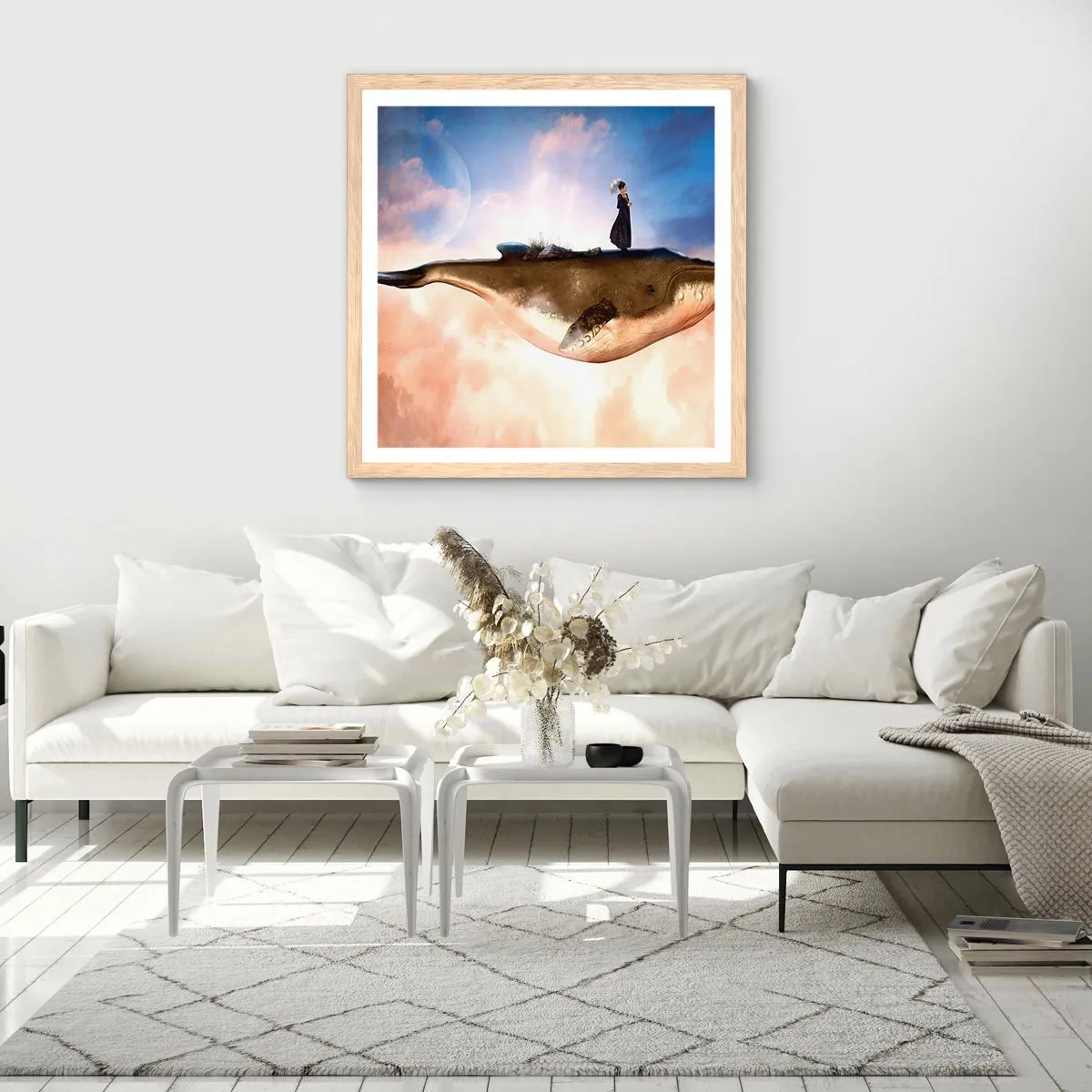 Affiche dans un chêne clair - Poster - Voyage irréel - 40x40 cm