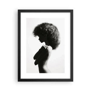 Affiche dans un cadre noir - Poster - Comme une fleur au bout d'une fine tige - 30x40 cm