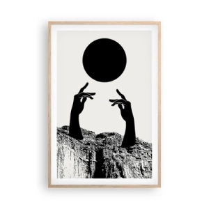 Affiche dans un chêne clair - Poster - Composition surréaliste : le soleil et le reste - 61x91 cm