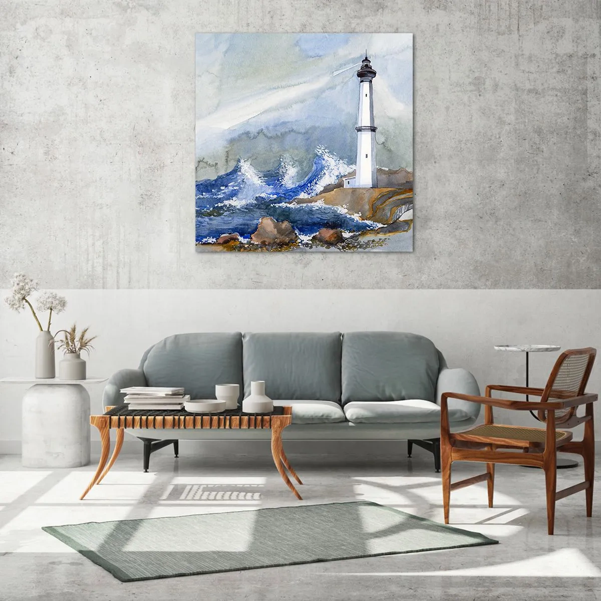 Impression sur verre - Image sur verre - Contre l'obscurité et la tempête - 40x40 cm