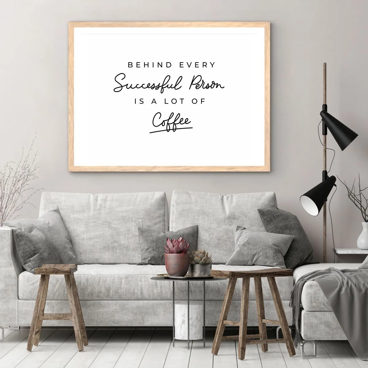 Affiche dans un chêne clair - Poster - Secret du succès - 70x50 cm