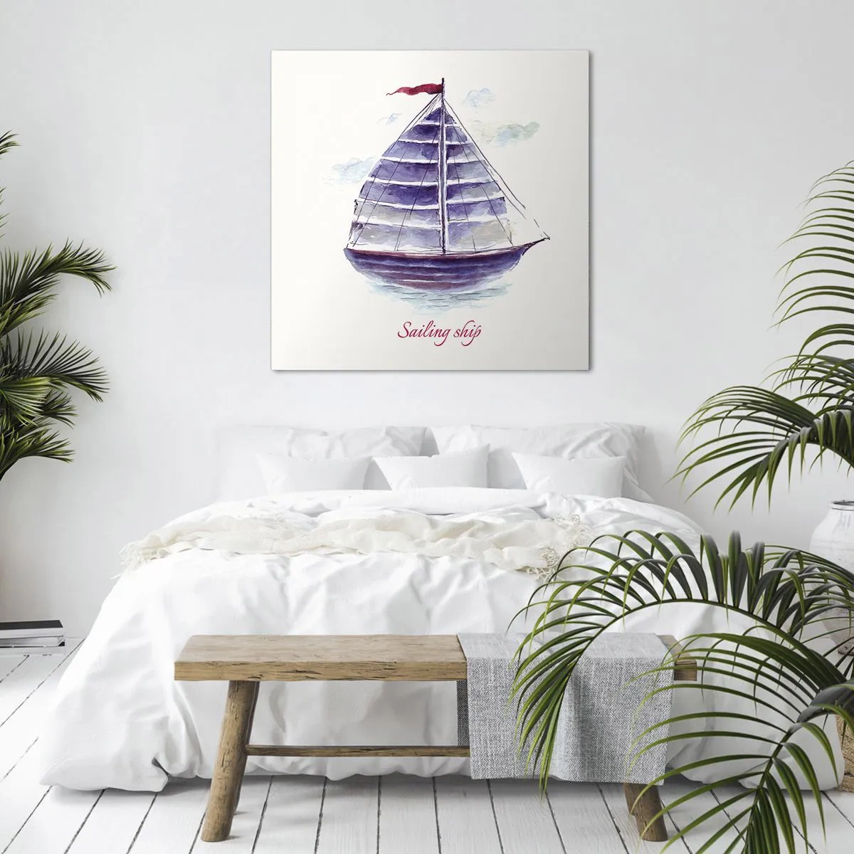 Impression sur toile - Image sur toile - Plein de voiles et d’eau calme - 70x70 cm