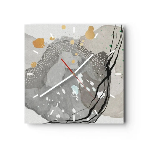 Horloge murale - Pendule murale - Composition organique - 40x40 cm