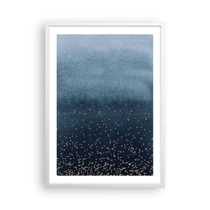 Affiche dans un cadre blanc - Poster - Composition - phases bleues - 50x70 cm