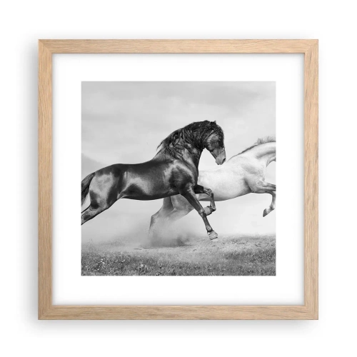 Affiche dans un chêne clair - Poster - Anges et démons - 30x30 cm