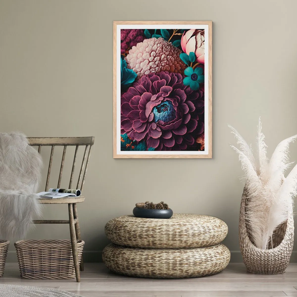 Affiche dans un chêne clair - Poster - La nature en abondance - 70x100 cm