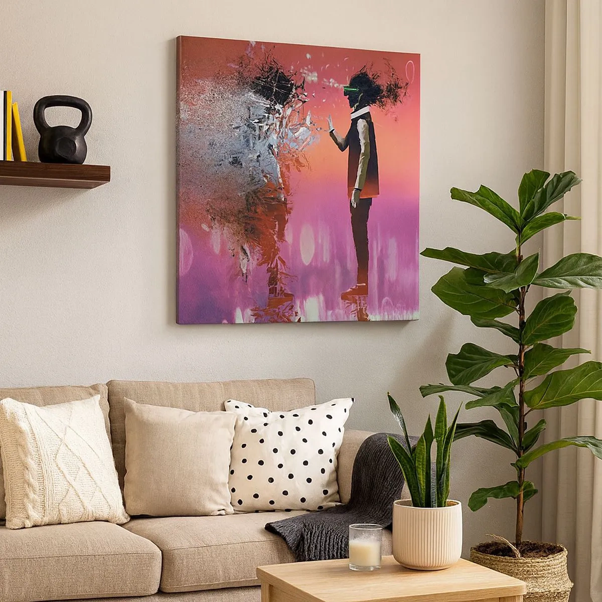 Impression sur toile - Image sur toile - Pouvez-vous regarder à l'intérieur de vous-même ? - 30x30 cm