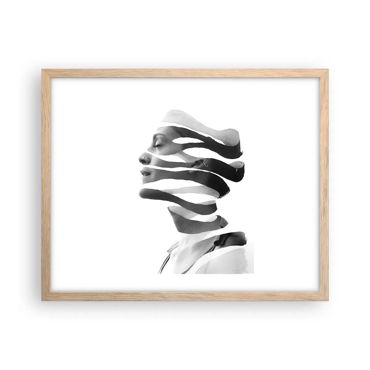 Affiche dans un chêne clair - Poster - Portrait surréaliste - 50x40 cm