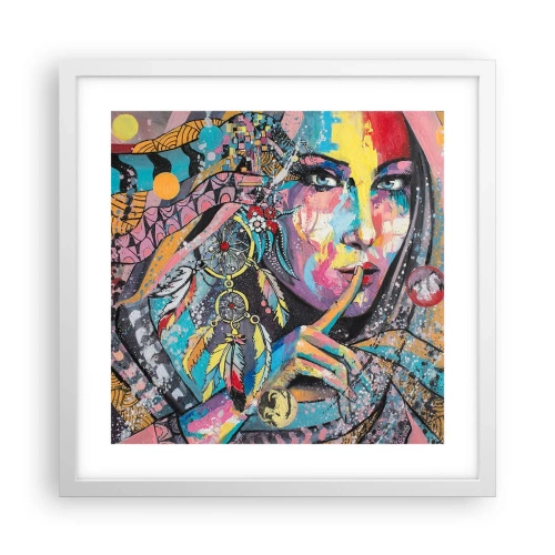 Affiche dans un cadre blanc - Poster - Taisez-vous jusqu'à ce que vous compreniez - 40x40 cm