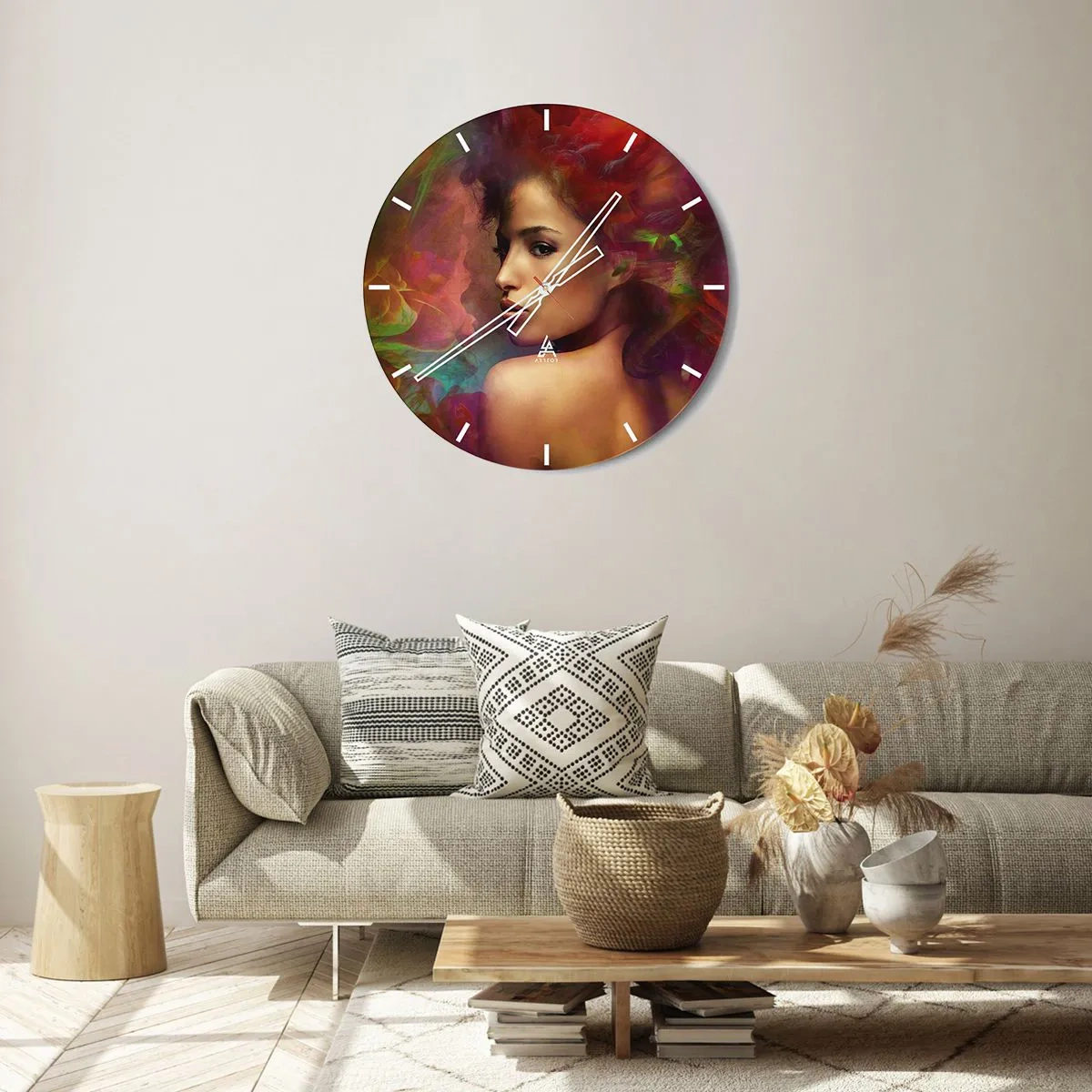 Horloge murale - Pendule murale - Plus beau qu'un arc-en-ciel, aussi délicat qu'un brouillard - 40x40 cm