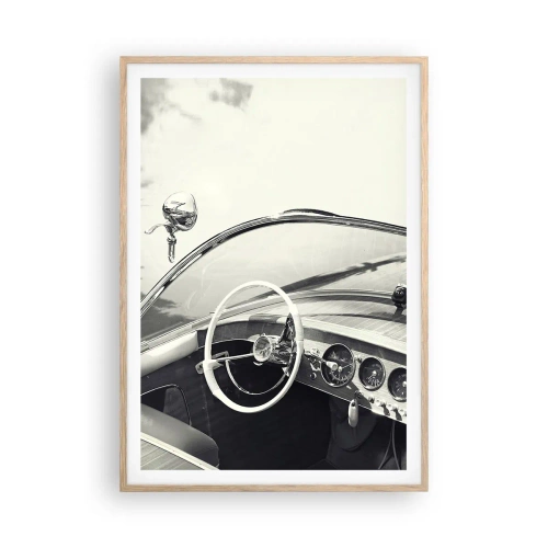 Affiche dans un chêne clair - Poster - Temps pour riche - 70x100 cm