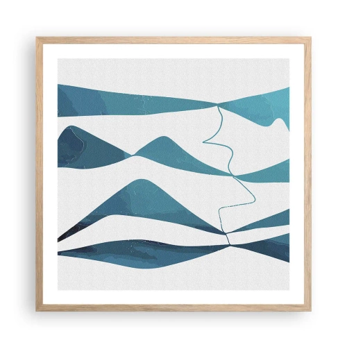 Affiche dans un chêne clair - Poster - Abstraction : composé turquoise - 60x60 cm