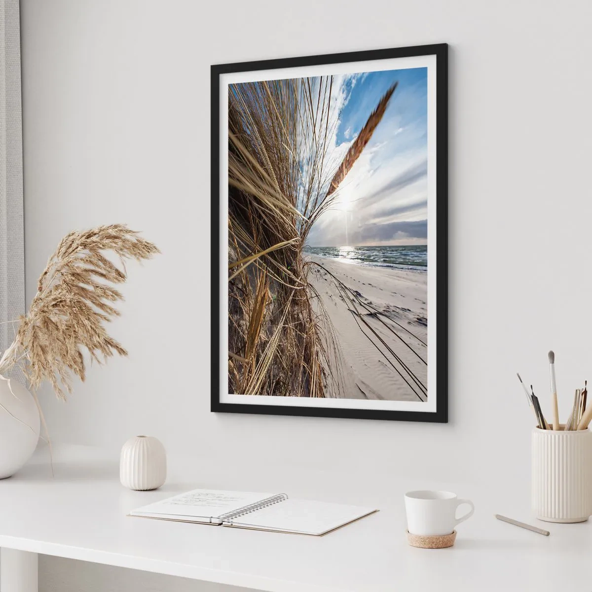 Affiche dans un cadre noir - Poster - Rencontre des éléments - 30x40 cm