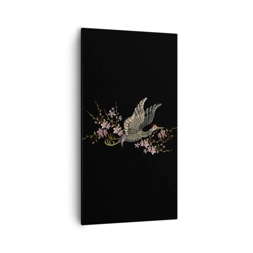 Impression sur toile - Image sur toile - Oiseau brodé exotique - 55x100 cm