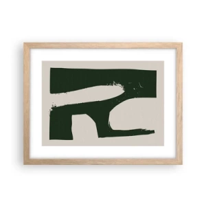 Affiche dans un chêne clair - Poster - Baies blanches - 40x30 cm