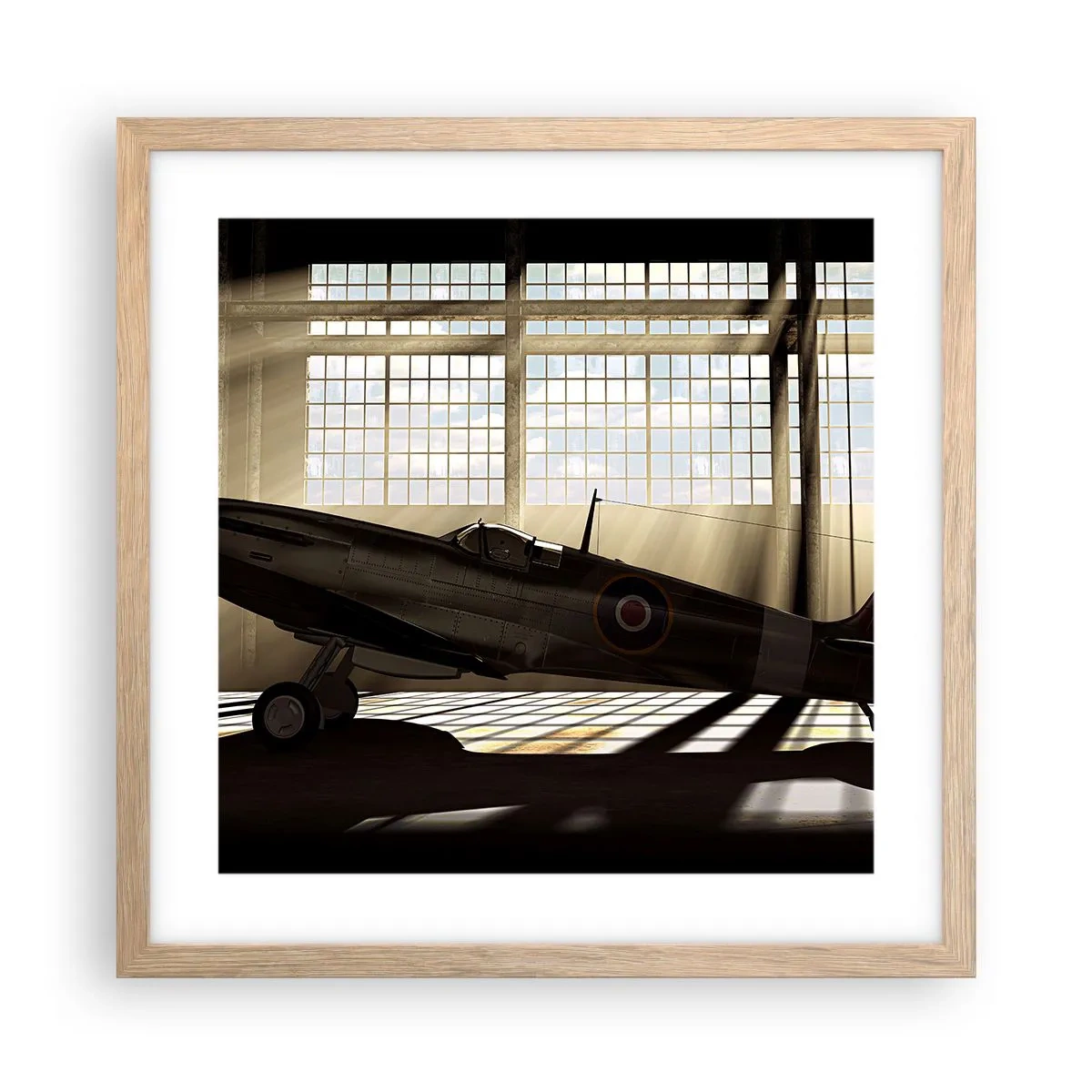 Affiche dans un chêne clair - Poster - Le repos du guerrier - 40x40 cm