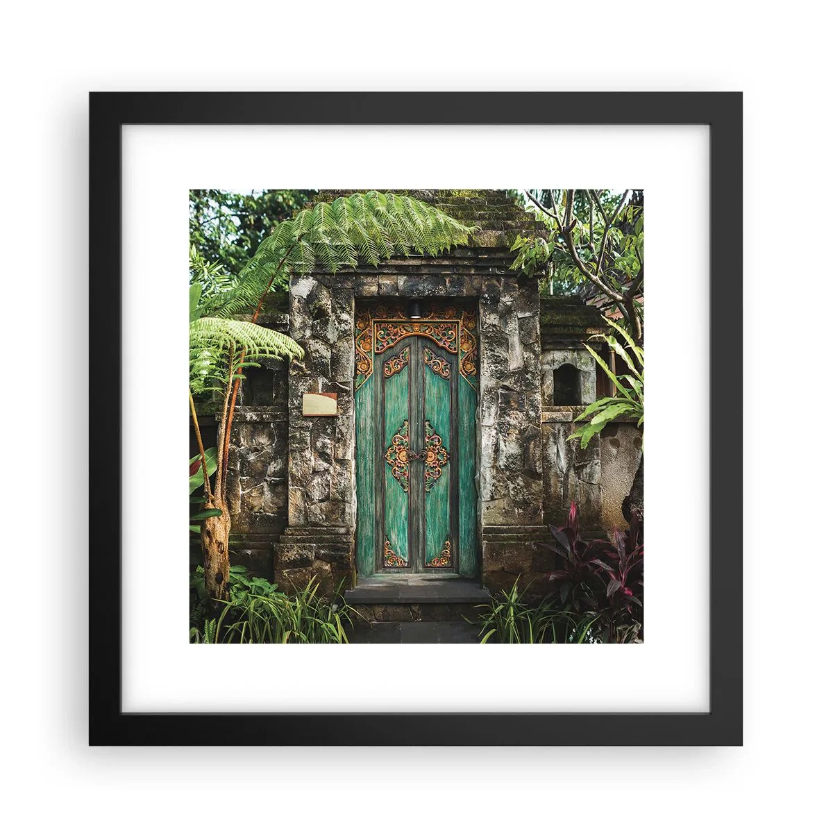 Affiche dans un cadre noir - Poster - Porte vers un monde exotique - 30x30 cm