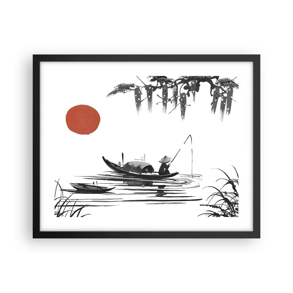 Affiche dans un cadre noir - Poster - Après-midi asiatique - 50x40 cm