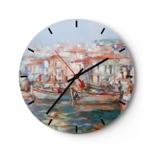 Horloge murale - Pendule murale - Vacances pastelles - 40x40 cm