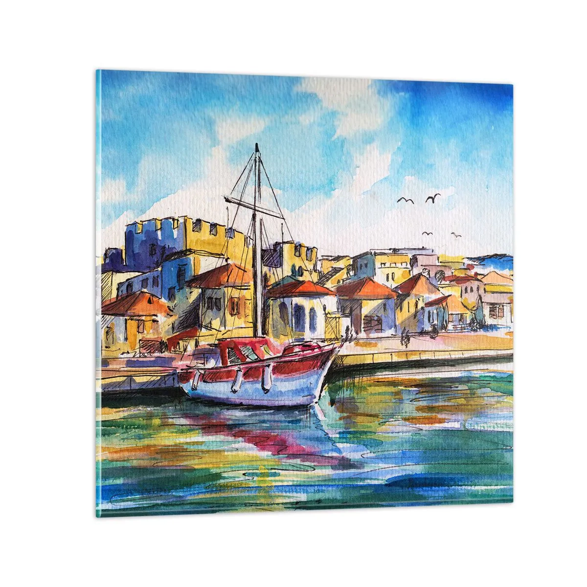 Impression sur verre - Image sur verre - Après-midi arc-en-ciel - 70x70 cm