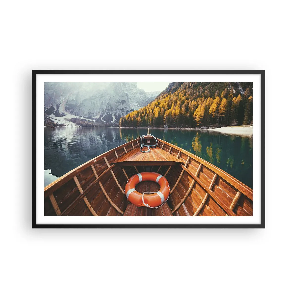 Affiche dans un cadre noir - Poster - Escapade en montagne - 91x61 cm