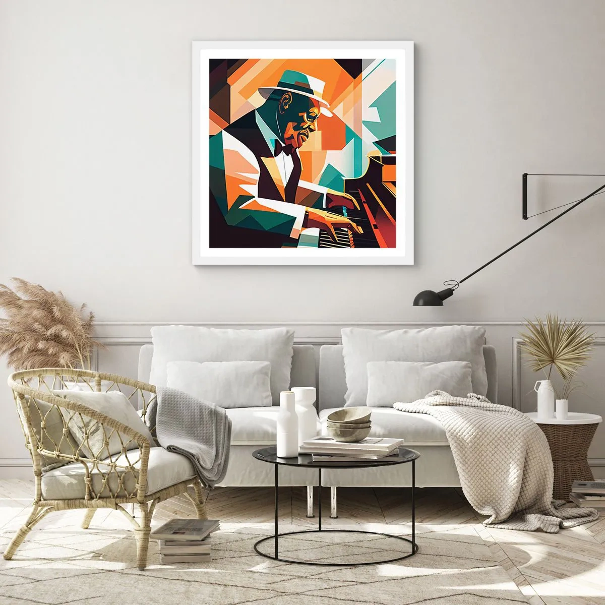 Affiche dans un cadre blanc - Poster - C’est tout le jazz - 50x50 cm