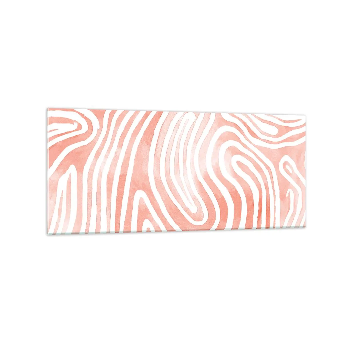 Impression sur verre - Image sur verre - Motif abstrait dans les tons de rose et de blanc - 120x50cm - Dans le labyrinthe de corail - Décoration murale moderne pour le salon et la chambre ARTTOR