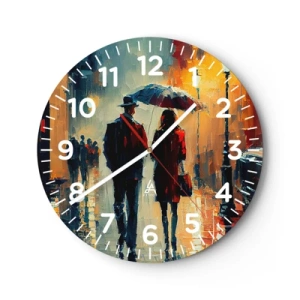 Horloge murale - Pendule murale - Histoire d'amour urbaine - 40x40 cm