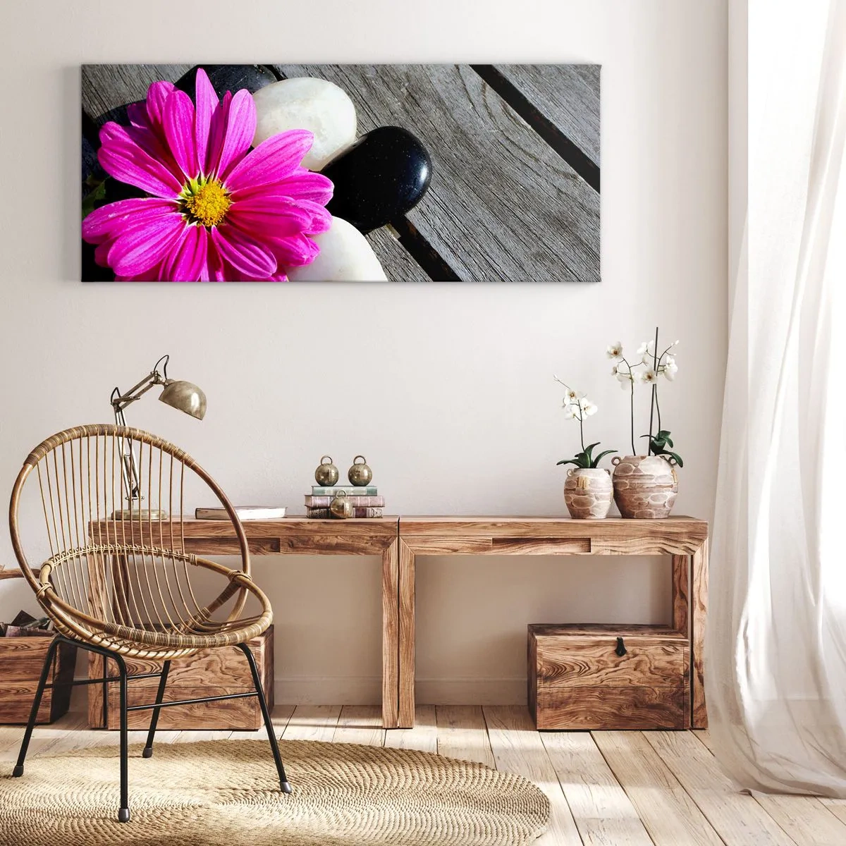 Impression sur toile - Image sur toile - Repos sur la jetée - 90x30 cm