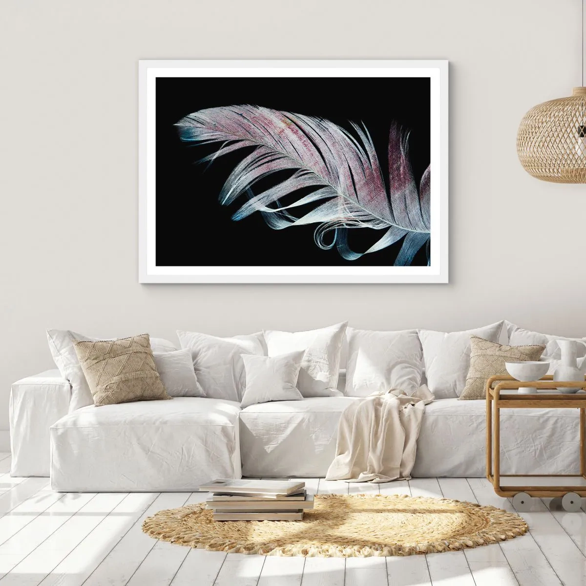 Affiche dans un cadre blanc - Poster - Pensez au toucher - 40x30 cm