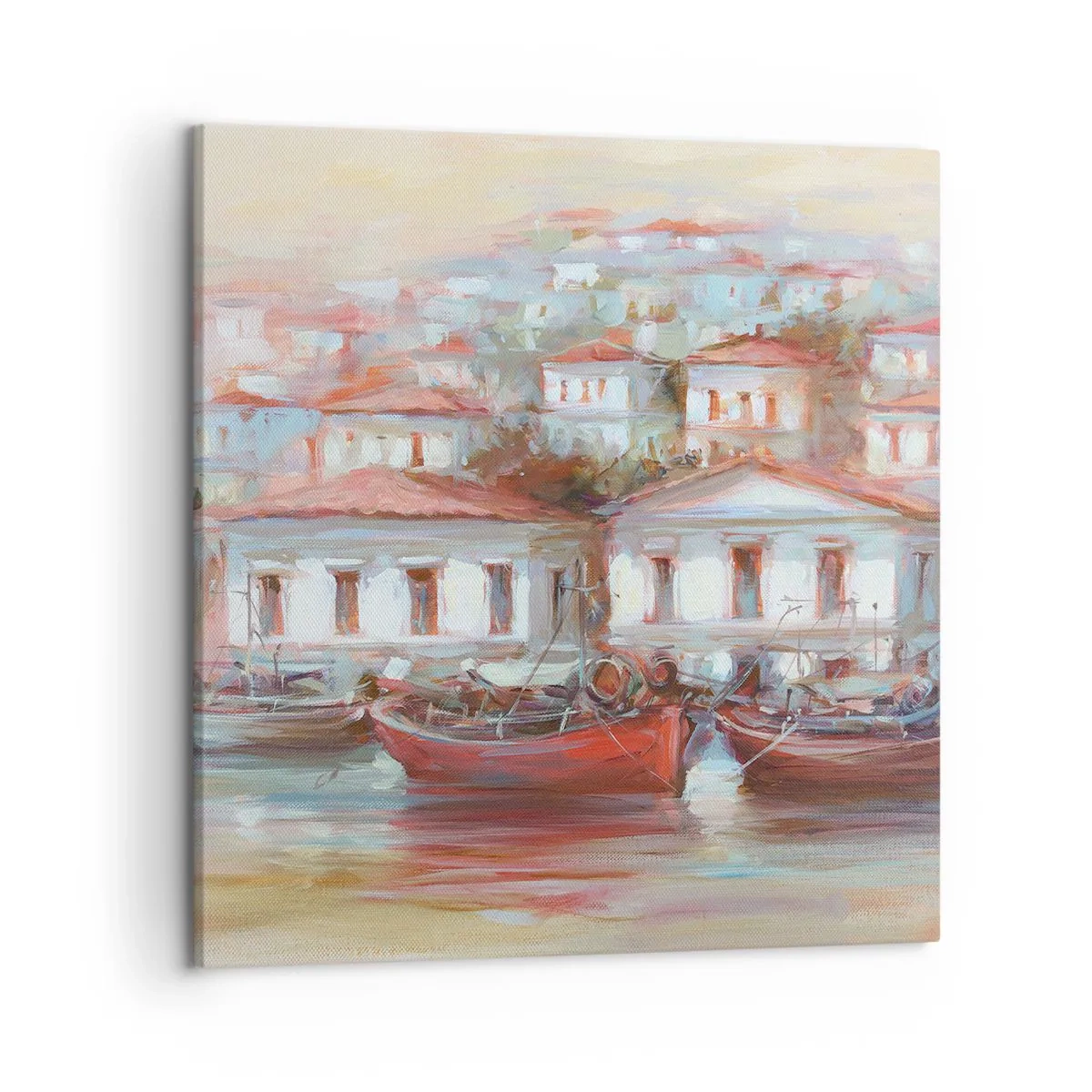 Impression sur toile - Image sur toile - Petite ville heureuse - 50x50 cm