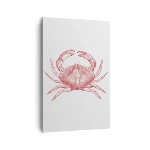 Impression sur toile - Image sur toile - Dessin d'un crabe dans une teinte rouge - 80x120cm - Le crabe des crabes - Décoration murale moderne pour le salon et la chambre ARTTOR