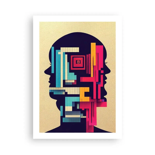 Affiche - Poster - Silhouette abstraite aux formes géométriques - 50x70cm - De nouvelles obligations - Décoration murale moderne pour le salon et la chambre ARTTOR