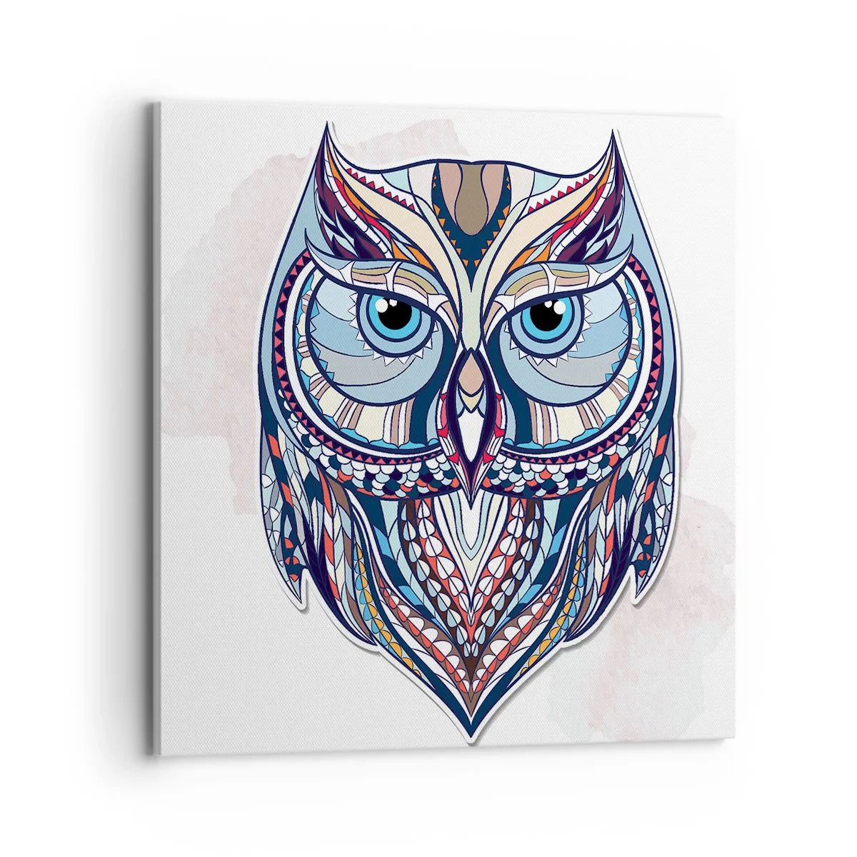 Impression sur toile - Image sur toile - Chouette ornementale élaborée - 70x70 cm