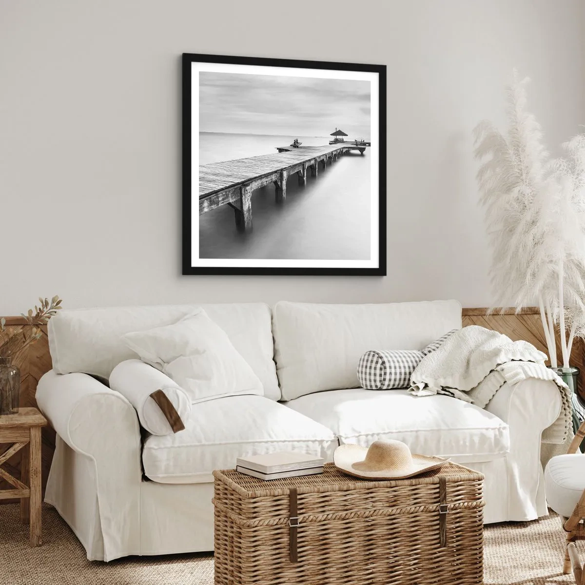 Affiche dans un cadre noir - Poster - À l'horizon - 60x60 cm