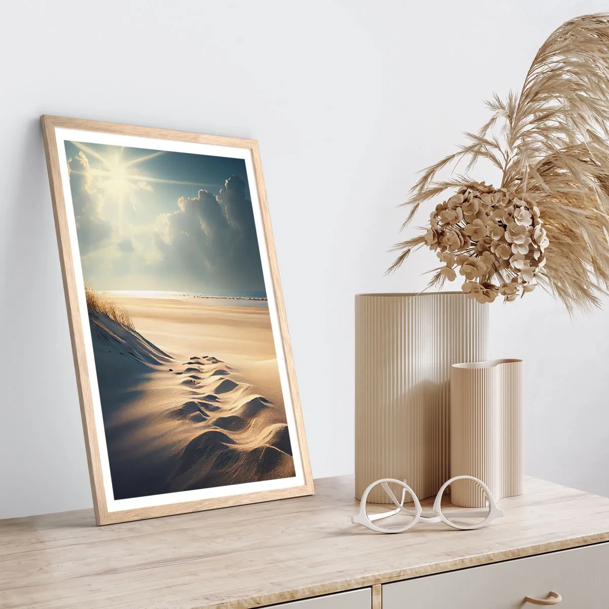 Affiche dans un chêne clair - Poster - Un paysage apaisant - 40x50 cm