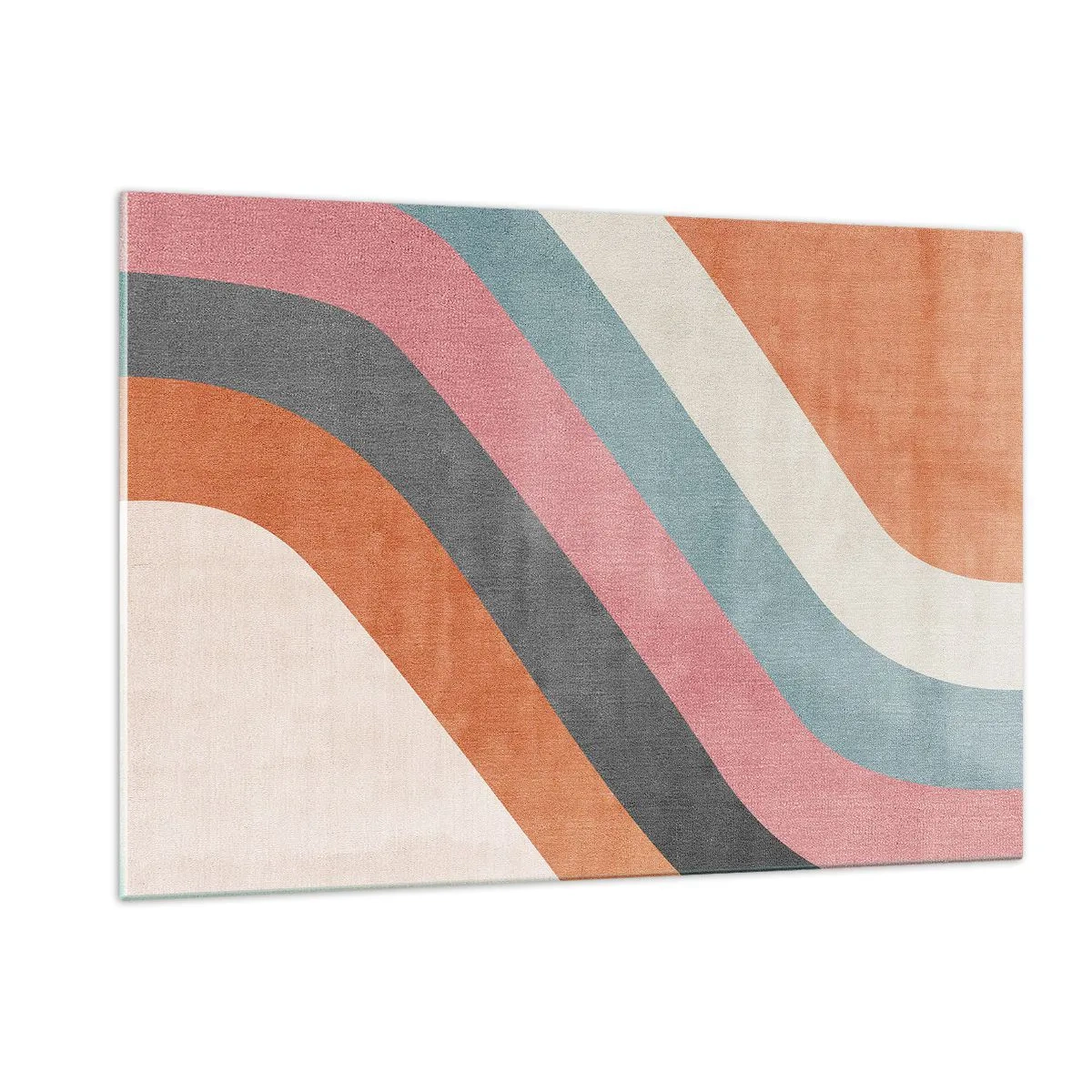 Impression sur verre - Image sur verre - Rayures diagonales colorées sur fond clair - 120x80cm - Composition diagonale – mouvement - Décoration murale moderne pour le salon et la chambre ARTTOR