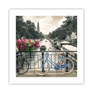 Affiche - Poster - Couleurs de rue d'Amsterdam - 40x40 cm