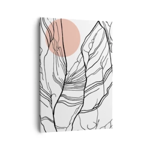 Impression sur toile - Image sur toile - Lignes minimalistes avec un accent géométrique - 50x70cm - Dans un réseau de brindilles - Décoration murale moderne pour le salon et la chambre ARTTOR