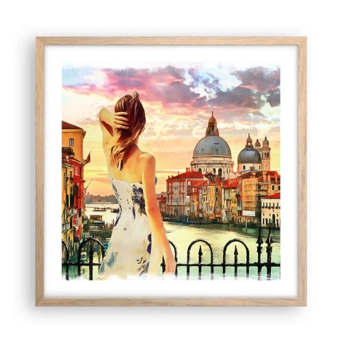 Affiche dans un chêne clair - Poster - Pour une aventure c'est uniquement dans ... - 50x50 cm