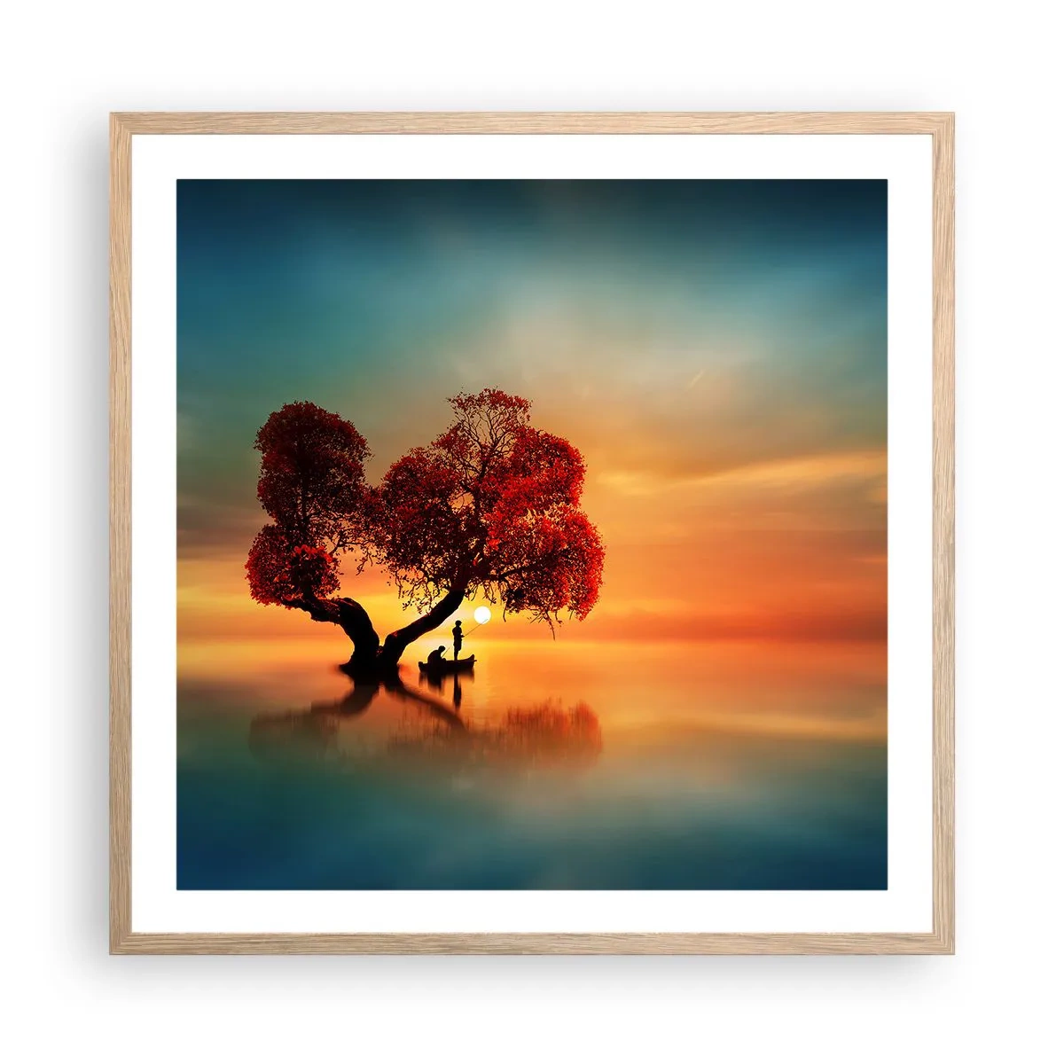 Affiche dans un chêne clair - Poster - Plénitude et éloignement sans monde - 60x60 cm