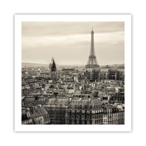 Affiche - Poster - Sur les toits de Paris - 60x60 cm