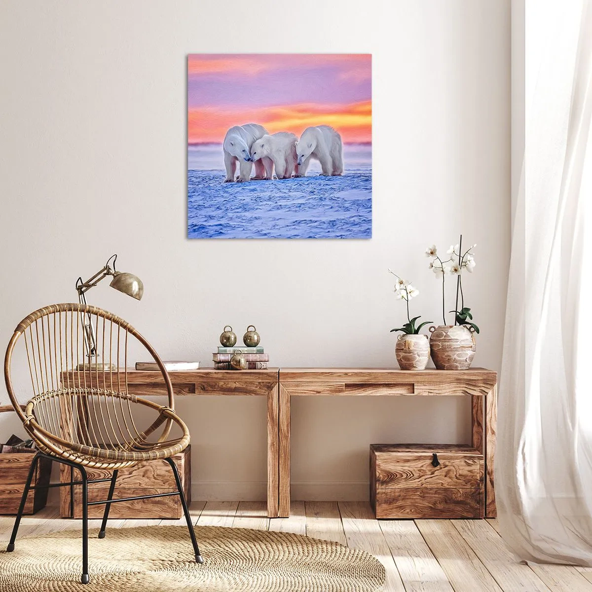 Impression sur toile - Image sur toile - La chaleur familiale suffit - 60x60 cm