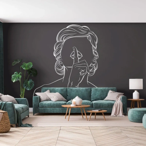 Papier Peint Photo Standard Eco - La beauté s'épanouit en silence - Femme, Dessin, Doubler - 150x105 cm